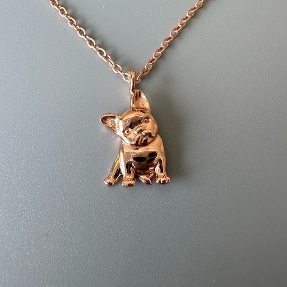 Rose Gold Dainty Bulldog Necklace - Picture 12 of 15